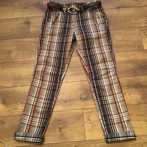 PLAID CROPPED PANTS & SIDE POCKETS 1 LEFT - Picture 10 of 11